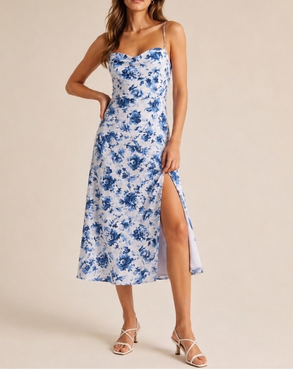 Abercrombie & Fitch Camille Midi Dress with Side Slit